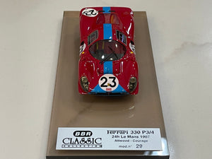 BBR 1/43 Ferrari 330 P3/4 24 Hours Le Mans 1967 Red No. 23 BC21