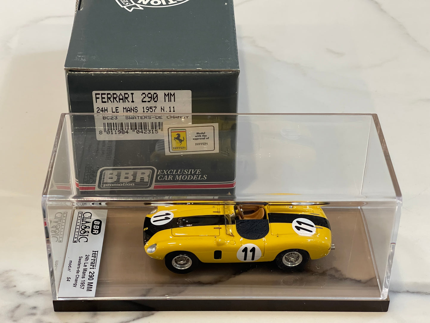 BBR 1/43 Ferrari 290 MM 24 Hours Le Mans 1957 Yellow No. 11 BC23