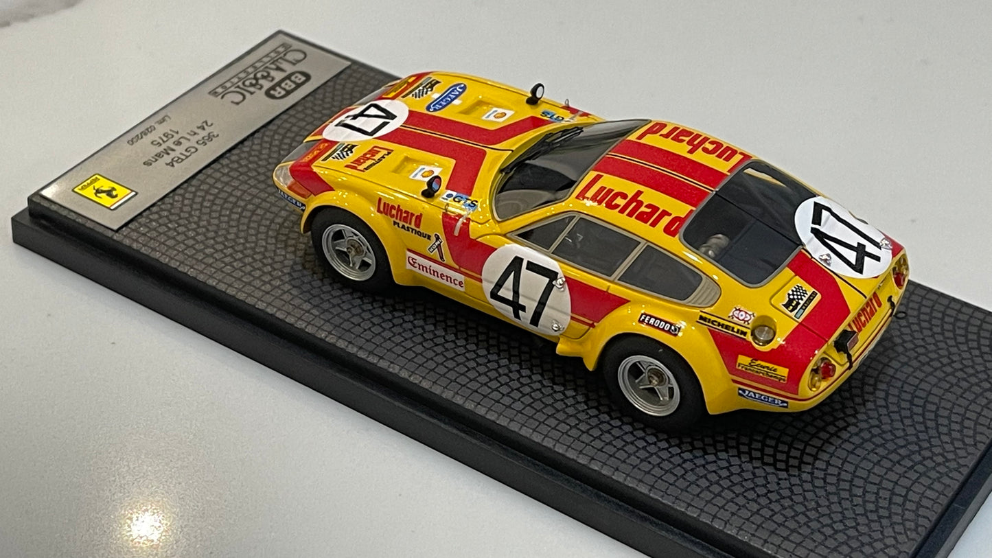 BBR 1/43 Ferrari 365 GTB4 24 Hours Le Mans 1975 Yellow No. 47 BC44