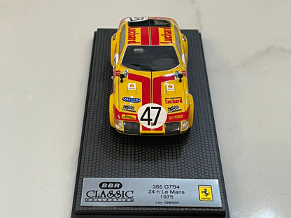 BBR 1/43 Ferrari 365 GTB4 24 Hours Le Mans 1975 Yellow No. 47 BC44