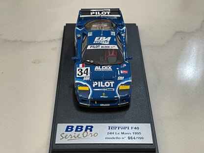BBR 1/43 Ferrari F40 24 Hours Le Mans 1995 Blue No. 34 BG111