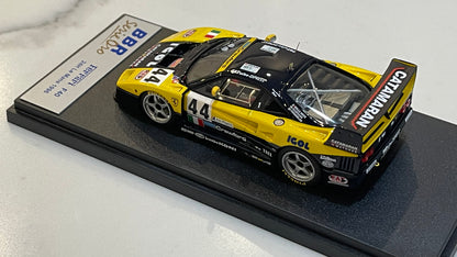 BBR 1/43 Ferrari F40 24 Hours Le Mans 1996 Blue/Yellow No. 44 BG123