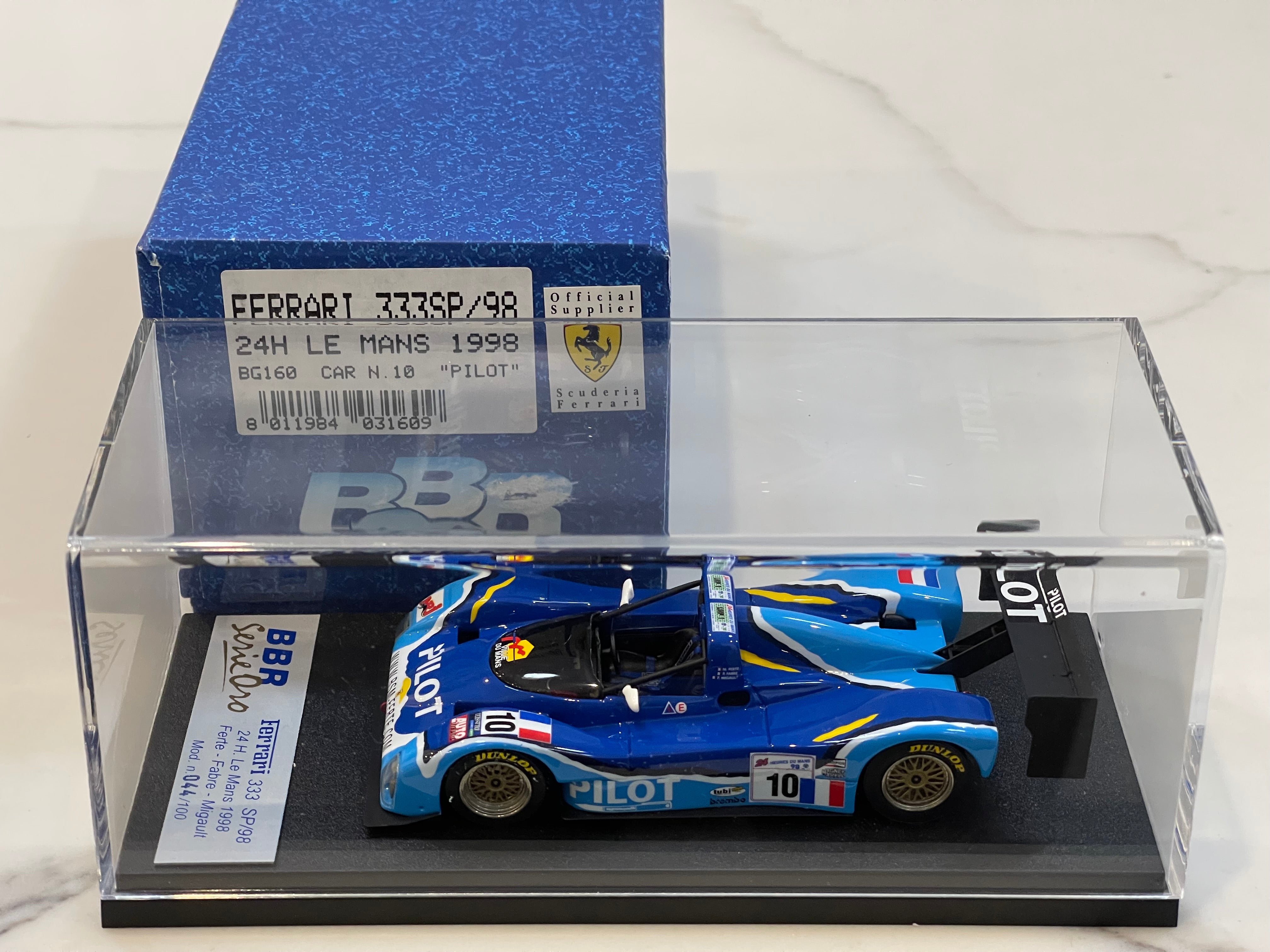 BBR 1/43 Ferrari 333 SP/98 24 Hours Le Mans 1998 Blue No. 10 BG160