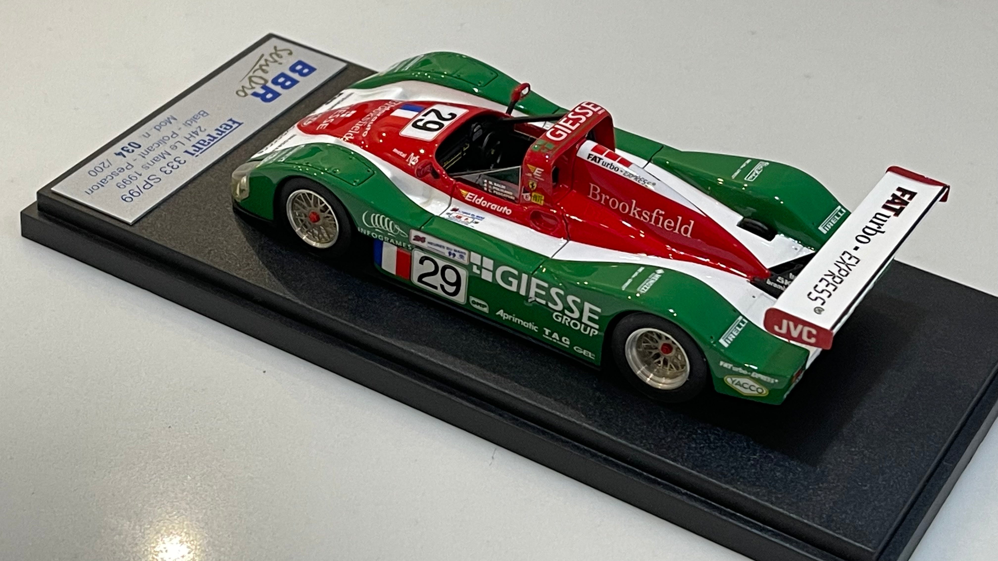 BBR 1/43 Ferrari 333 SP LMP 24 Hours Le Mans 1999 Green No. 29