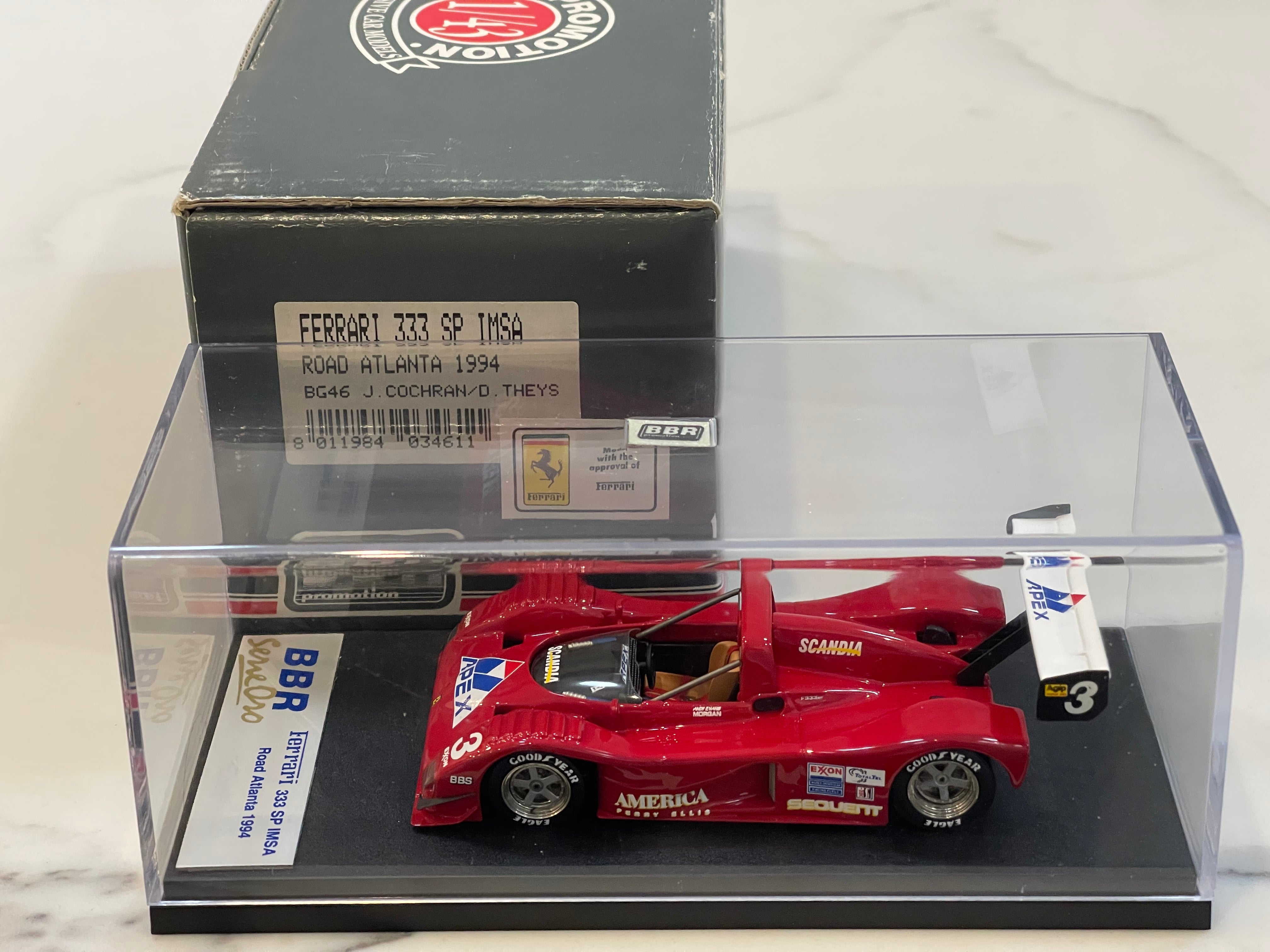 BBR 1/43 Ferrari 333 SP IMSA Road Atlanta 1994 Red No. 3 BG46