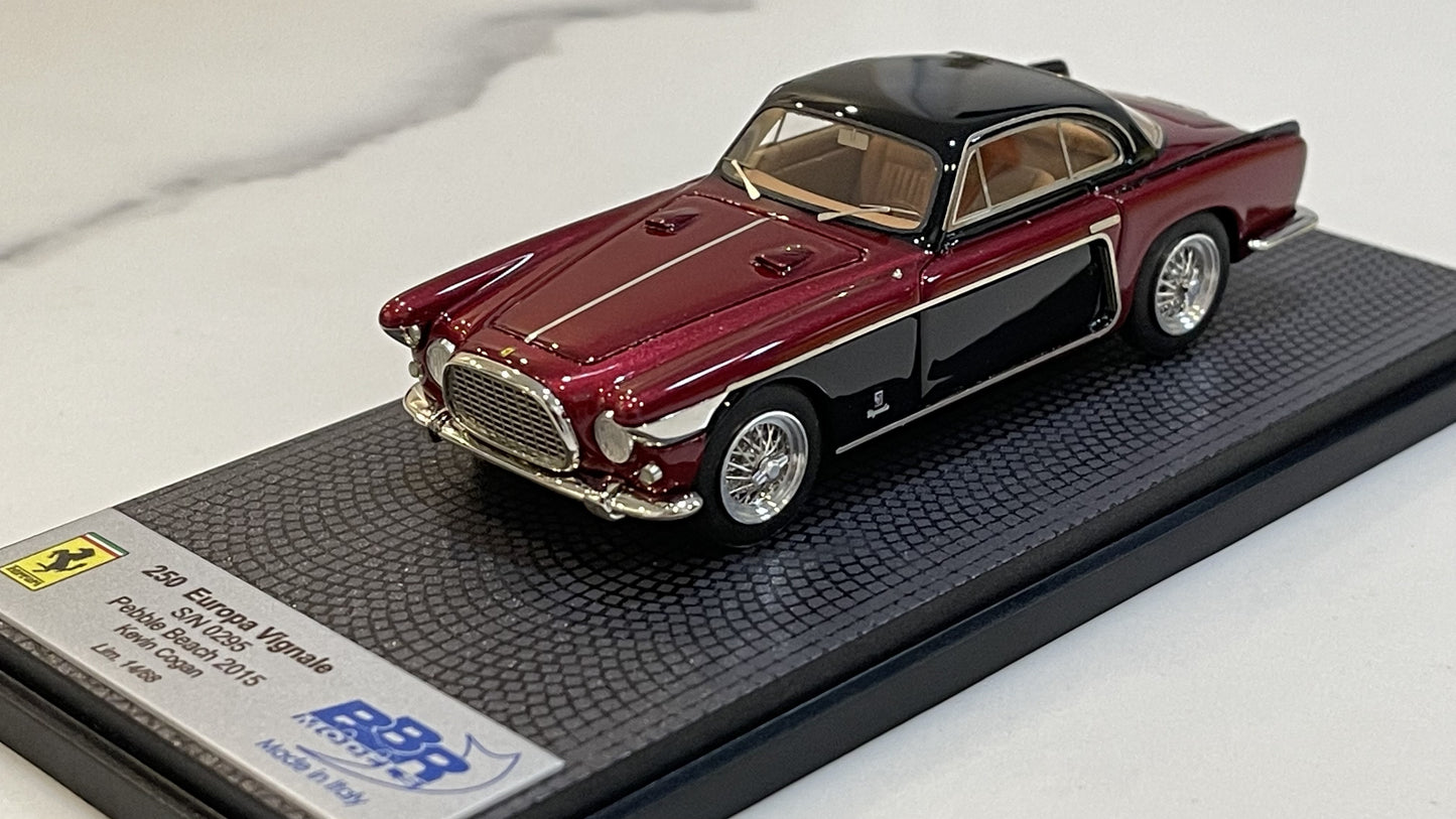 BBR 1/43 Ferrari 250 Europa Vignale 0295EU Kevin Cogan Dark Red/Black CAR35