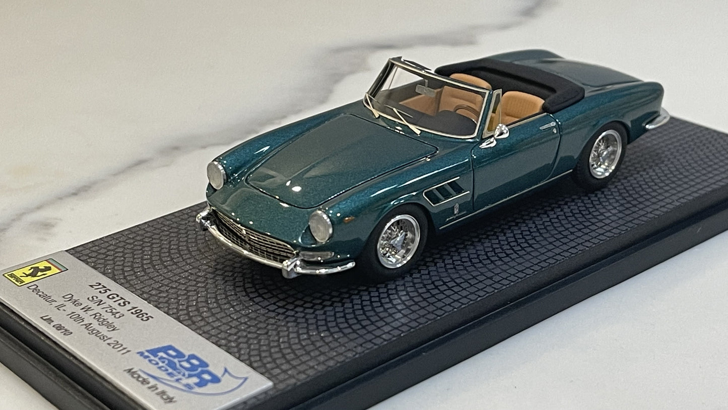 BBR 1/43 Ferrari 275 GTS 7543GT Dyke W. Ridley 1965 Met. Green CAR45A
