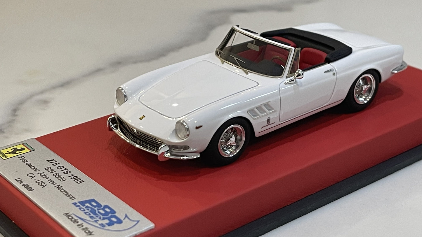 BBR 1/43 Ferrari 275 GTS 6889GT John Neumann 1965 White CAR45CLB