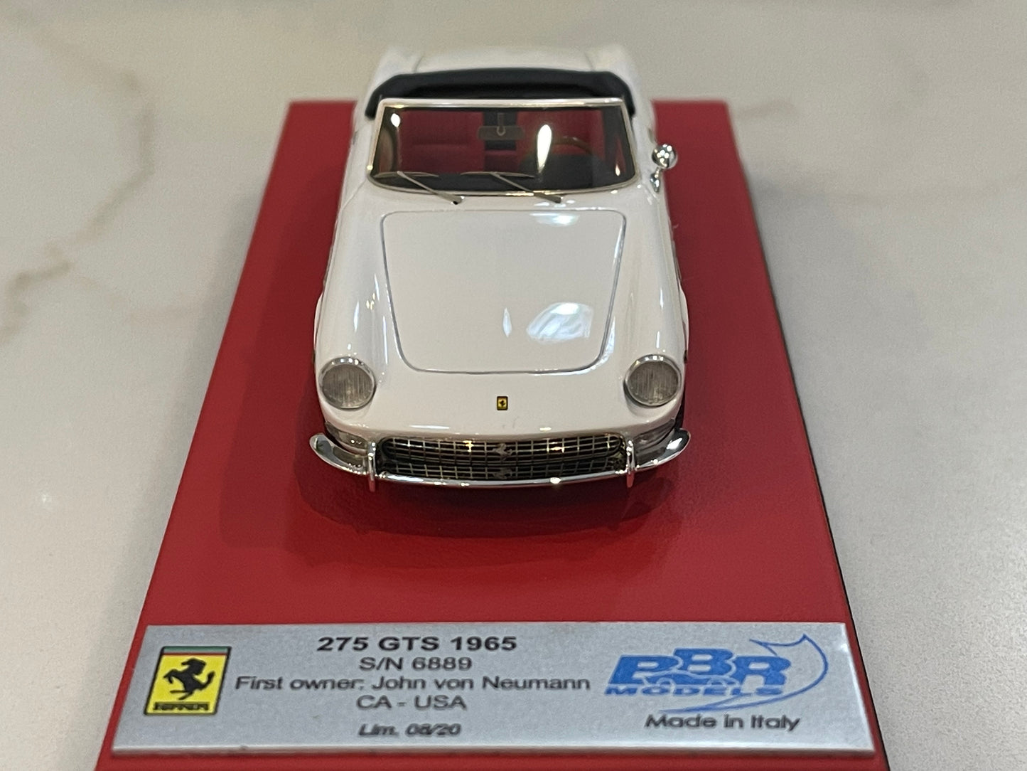 BBR 1/43 Ferrari 275 GTS 6889GT John Neumann 1965 White CAR45CLB
