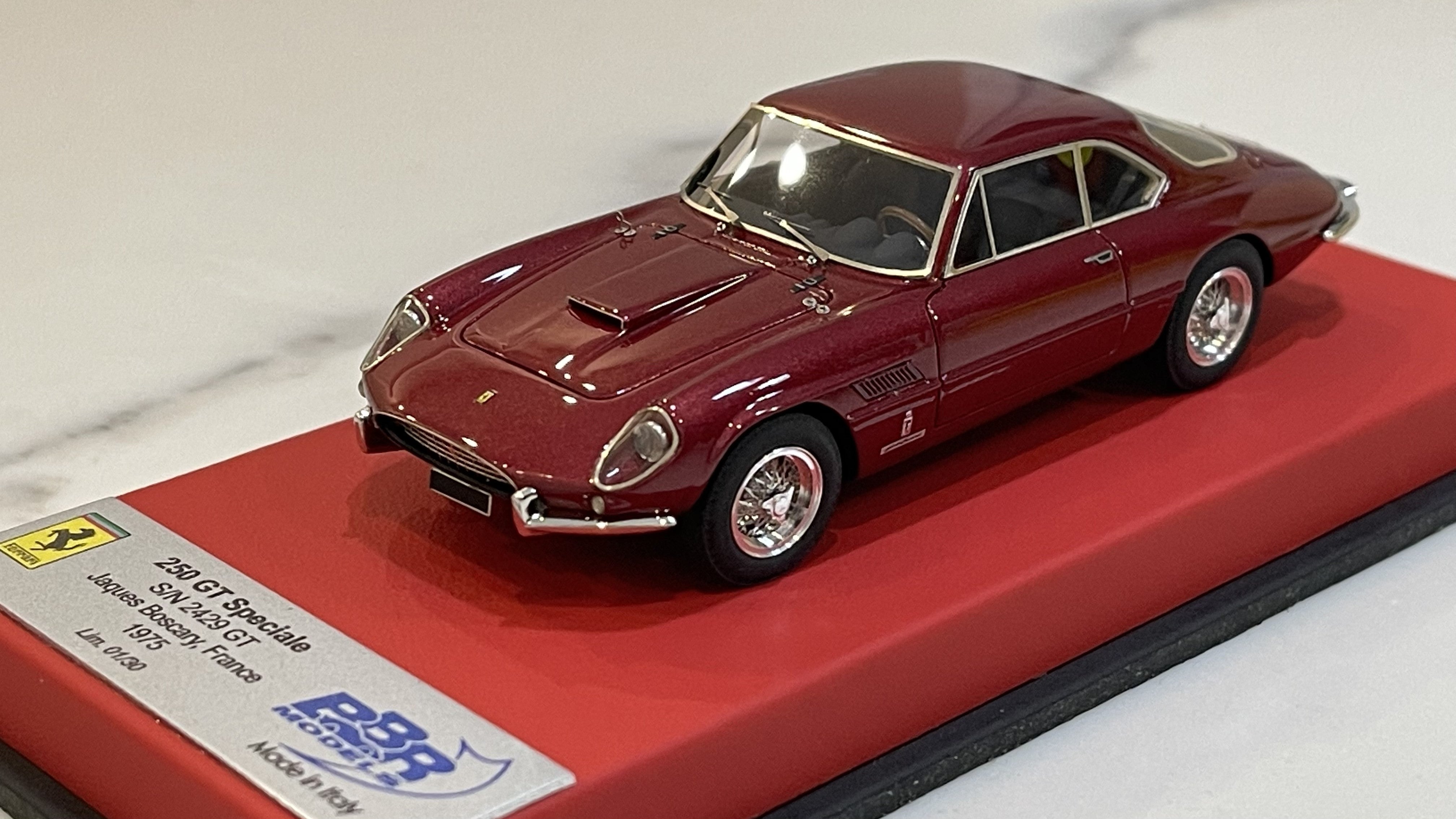 BBR 1/43 Ferrari 250 GT Speciale Coupe 2429GT Jaques Boscary Dark Red CAR49ALB