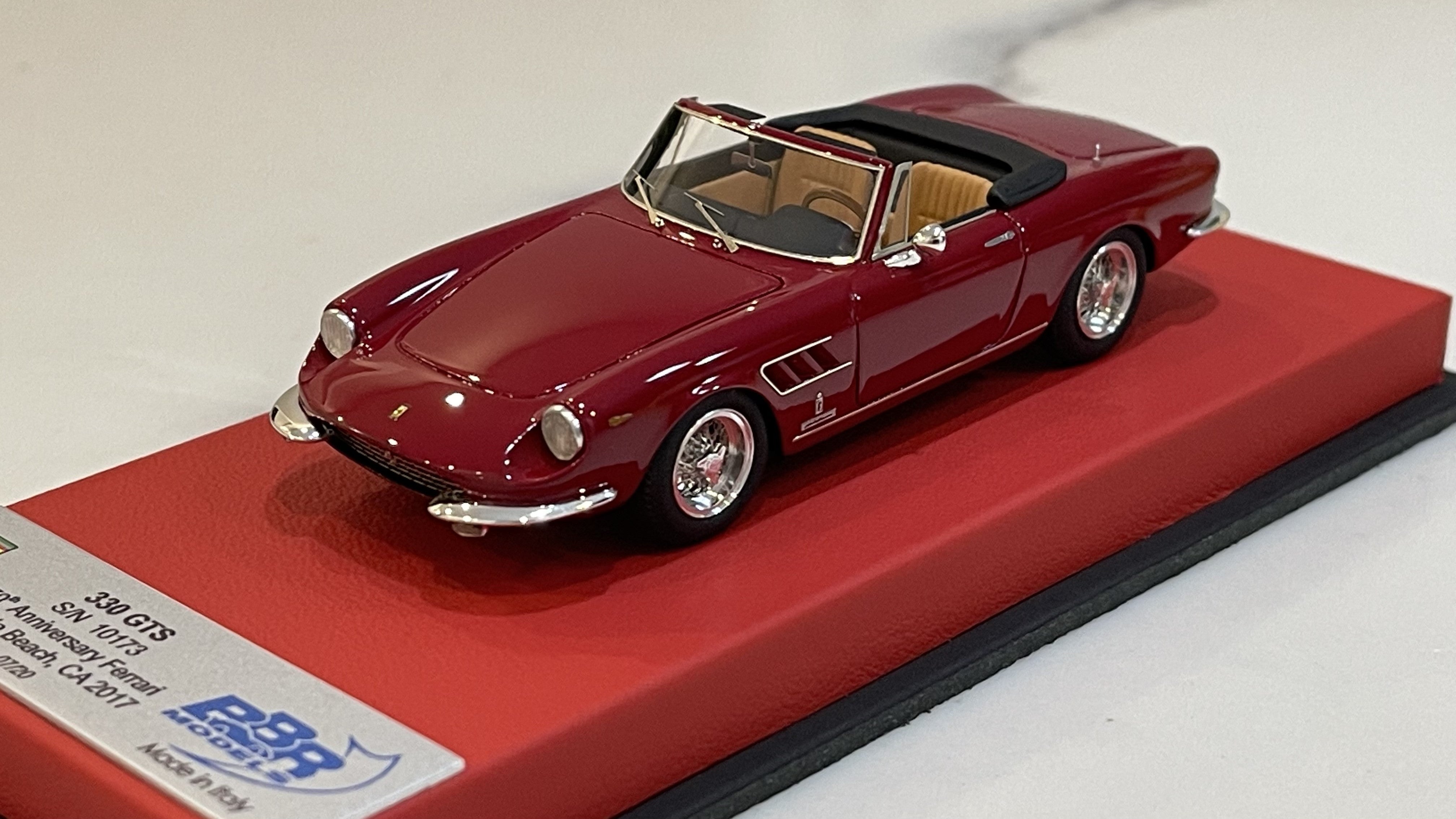 BBR 1/43 Ferrari 330 GTS 10173GT 1967 Dark Red CAR55ALB – Paddock