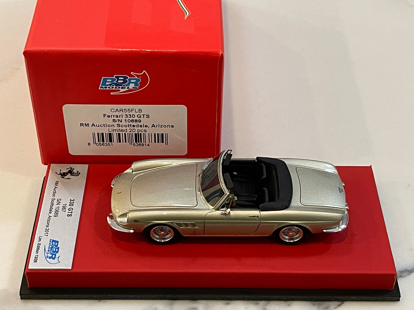 BBR 1/43 Ferrari 330 GTS 10689GT 1967 Met. Light Green CAR55FLB