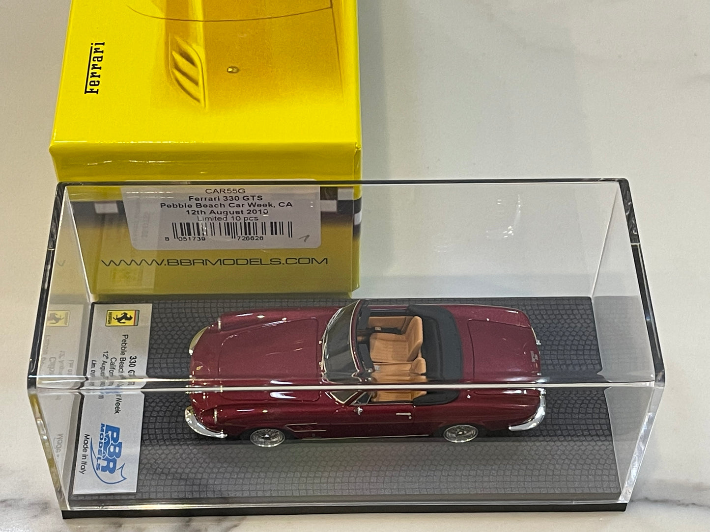 BBR 1/43 Ferrari 330 GTS 10773GT 1967 Met. Dark Red CAR55G