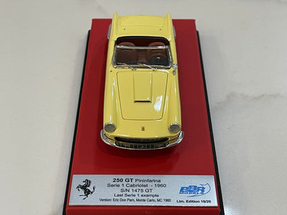 BBR 1/43 Ferrari 250 GT Cabriolet Series I 1475GT 1960 Light Yellow CAR64ALB