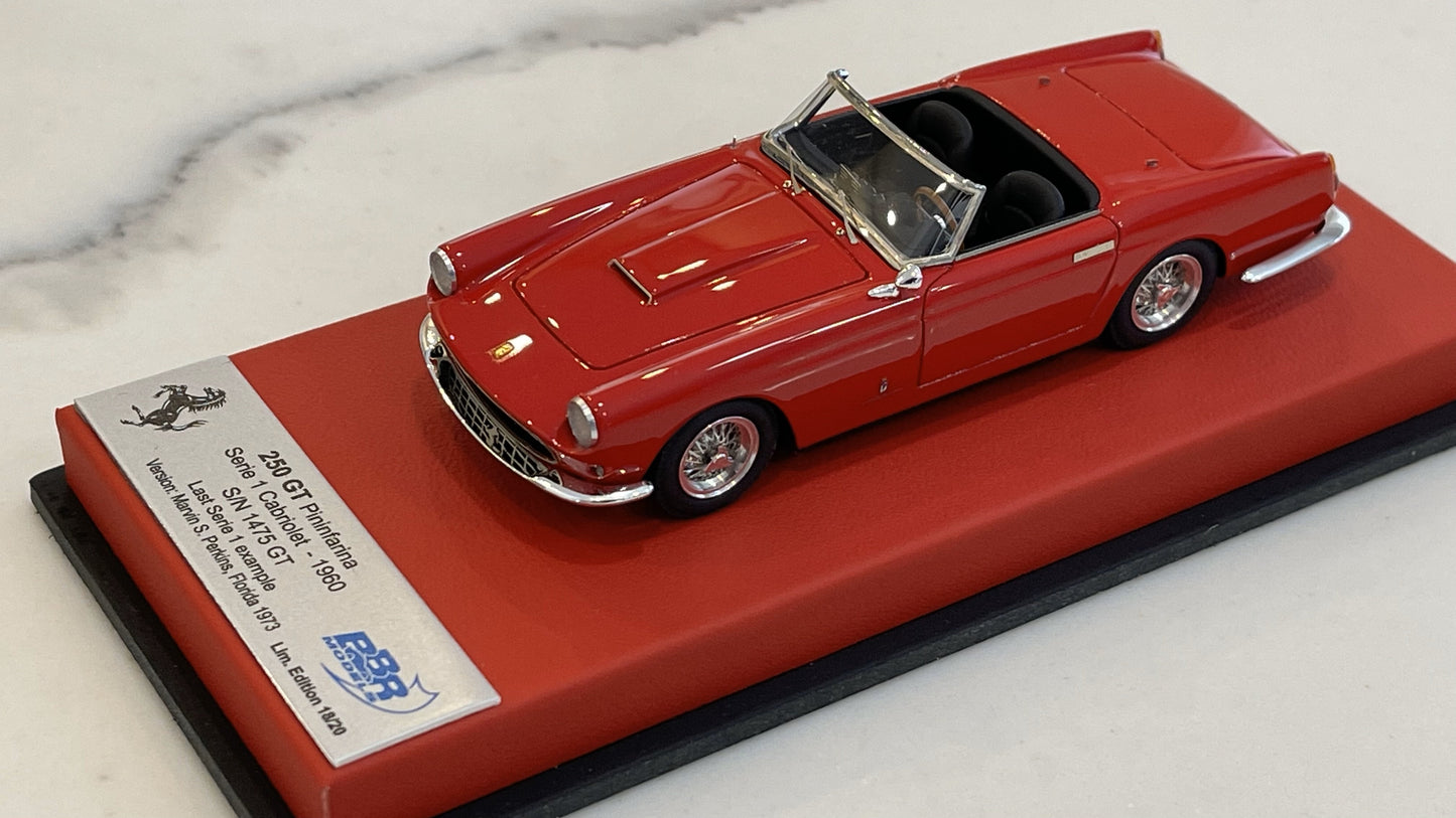 BBR 1/43 Ferrari 250 GT Cabriolet Series I 1475GT 1960 Red CAR64BLB