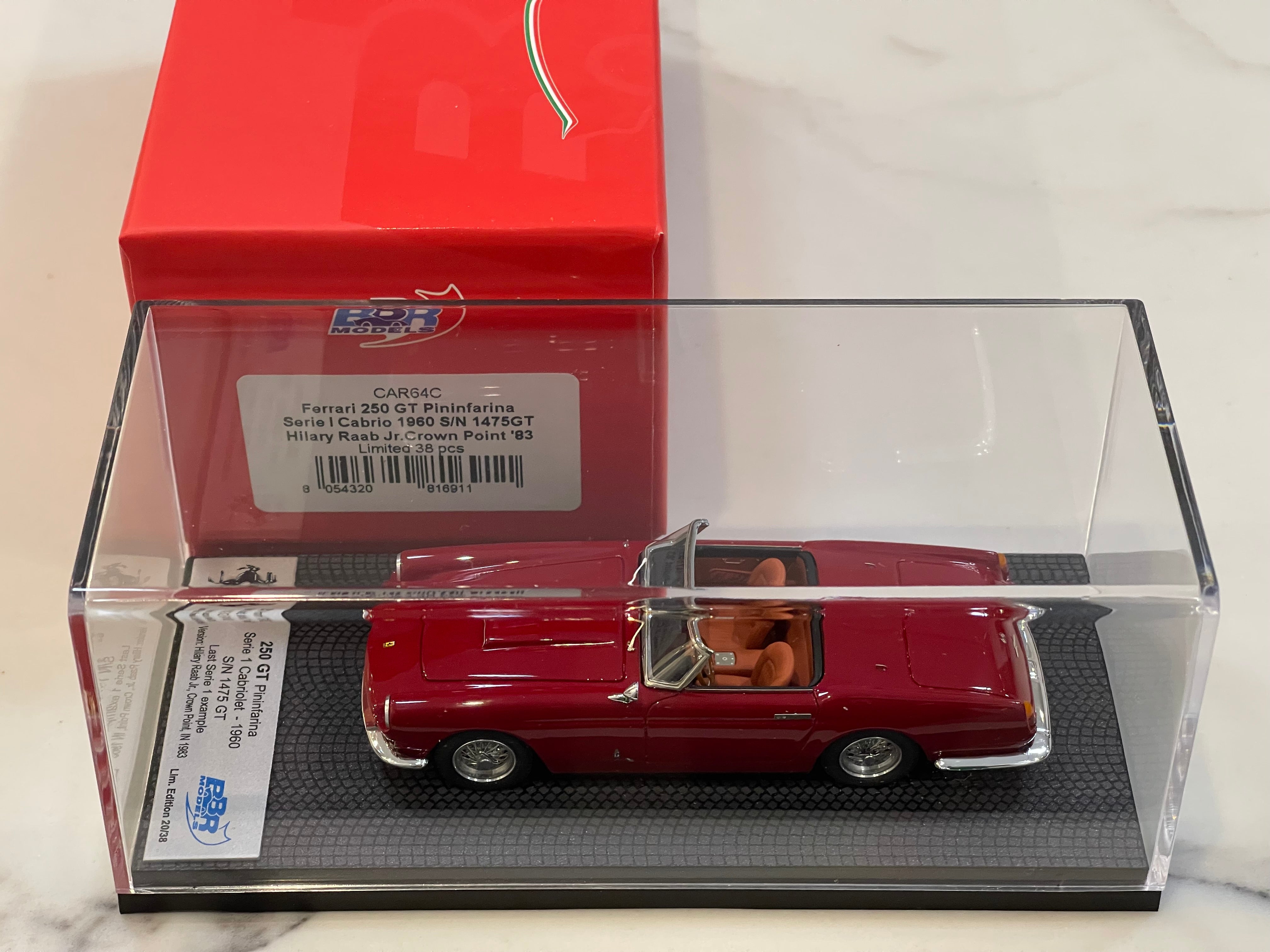 BBR 1/43 Ferrari 250 GT Cabriolet Series I 1475GT 1960 Dark Red CAR64C