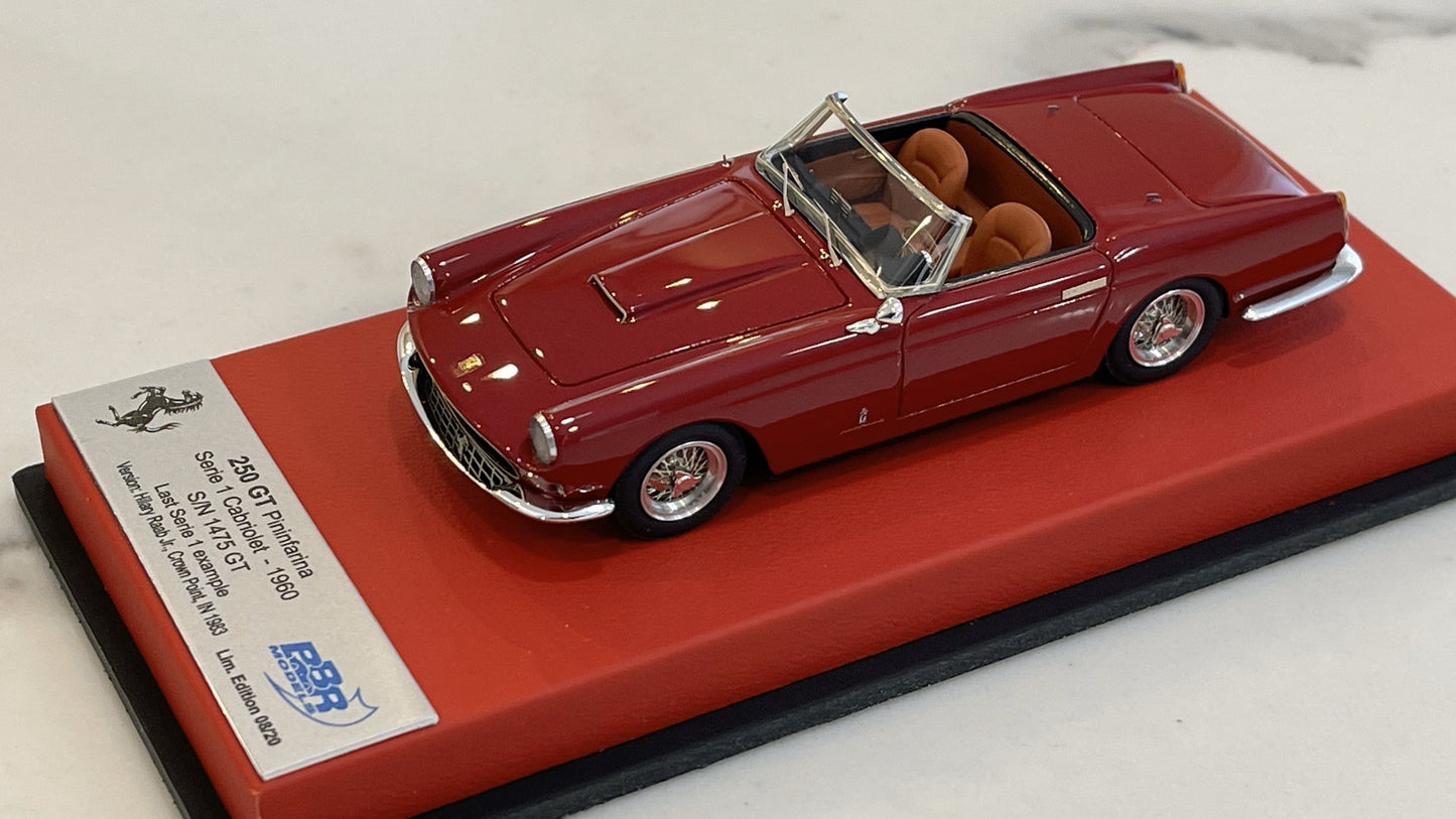 BBR 1/43 Ferrari 250 GT Cabriolet Series I 1475GT 1960 Dark Red CAR64CLB