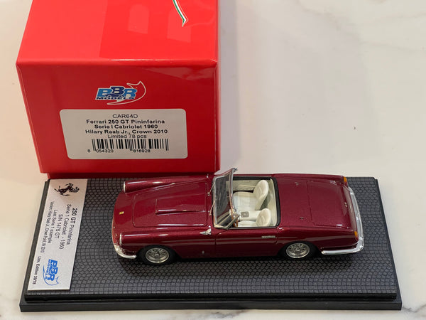 BBR 1/43 Ferrari 250 GT Cabriolet Series I 1475GT 1960 Dark Red CAR64D