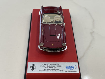 BBR 1/43 Ferrari 250 GT Cabriolet Series I 1475GT 1960 Dark Red CAR64DLB