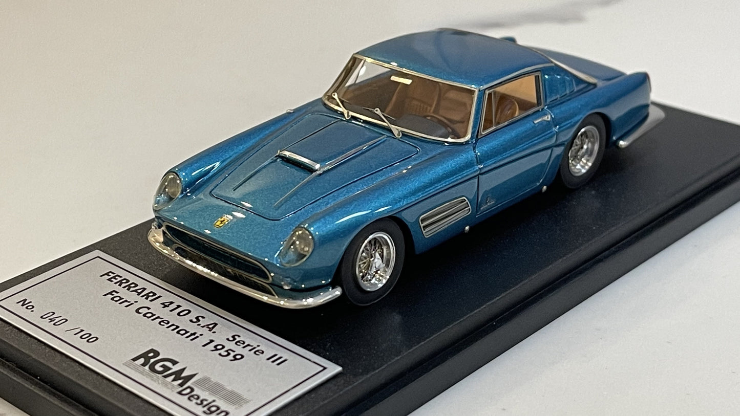 BBR 1/43 Ferrari 410 SA Series III Fari Carenati 1959 Met. Blue RGM19