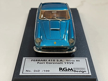 BBR 1/43 Ferrari 410 SA Series III Fari Carenati 1959 Met. Blue RGM19