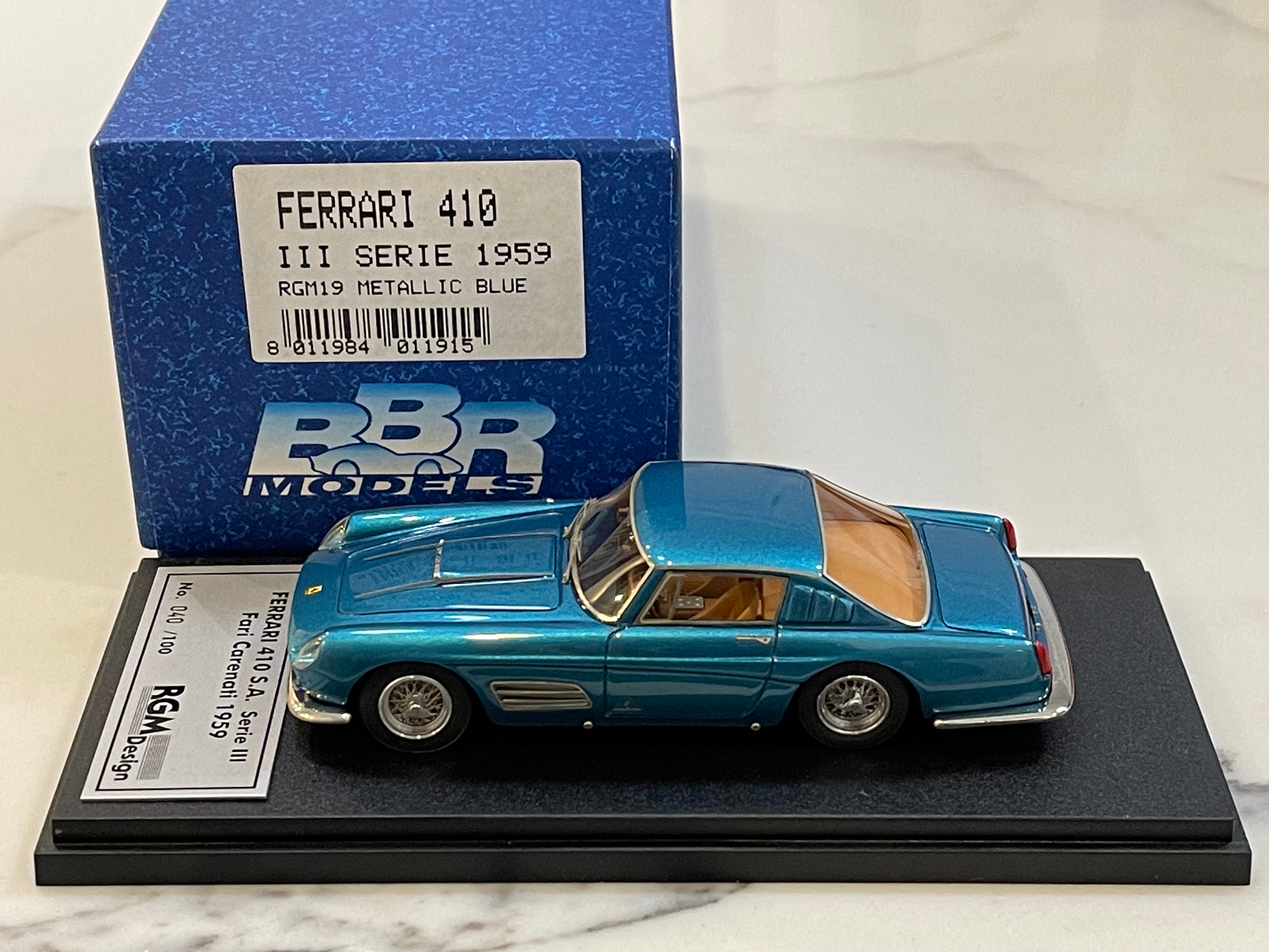 BBR 1/43 Ferrari 410 SA Series III Fari Carenati 1959 Met. Blue RGM19