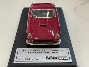 BBR 1/43 Ferrari 410 SA Series III Fari Carenati 1959 Dark Red RGM19