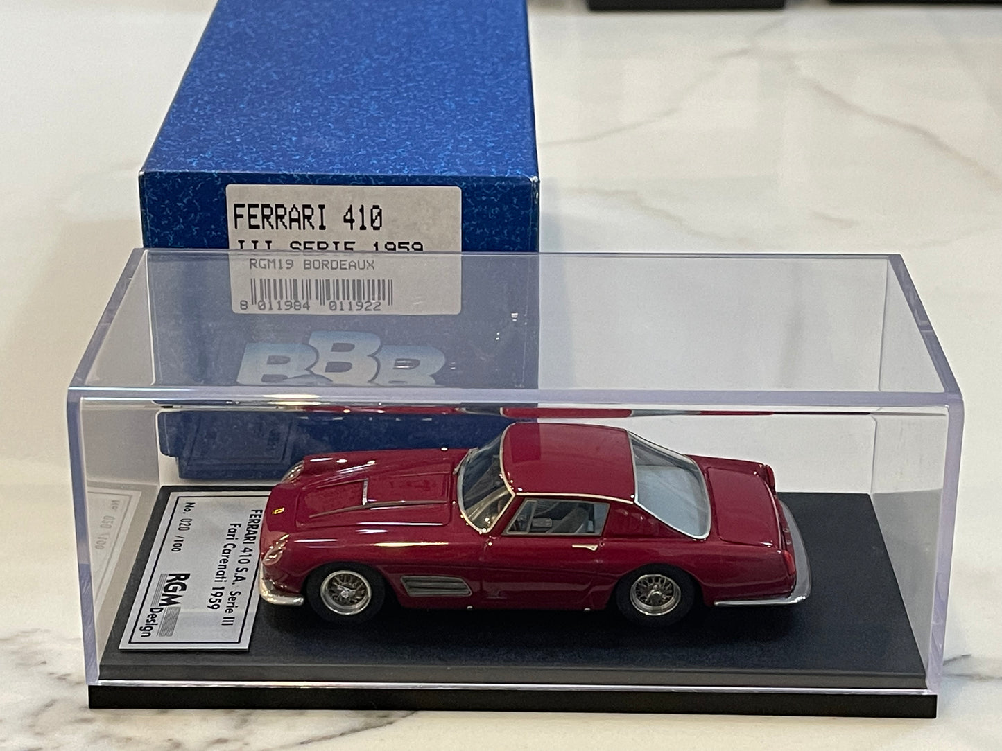 BBR 1/43 Ferrari 410 SA Series III Fari Carenati 1959 Dark Red RGM19