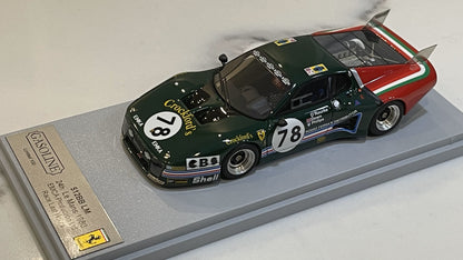 Gasoline 1/43 Ferrari 512 BBLM 24 Hours Le Mans 1980 Green No. 78 GAS10036M