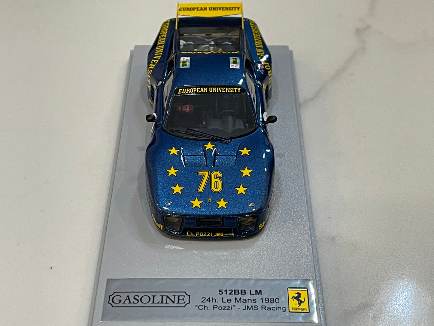 Gasoline 1/43 Ferrari 512 BBLM 24 Hours Le Mans 1980 Blue No. 76 GAS10037