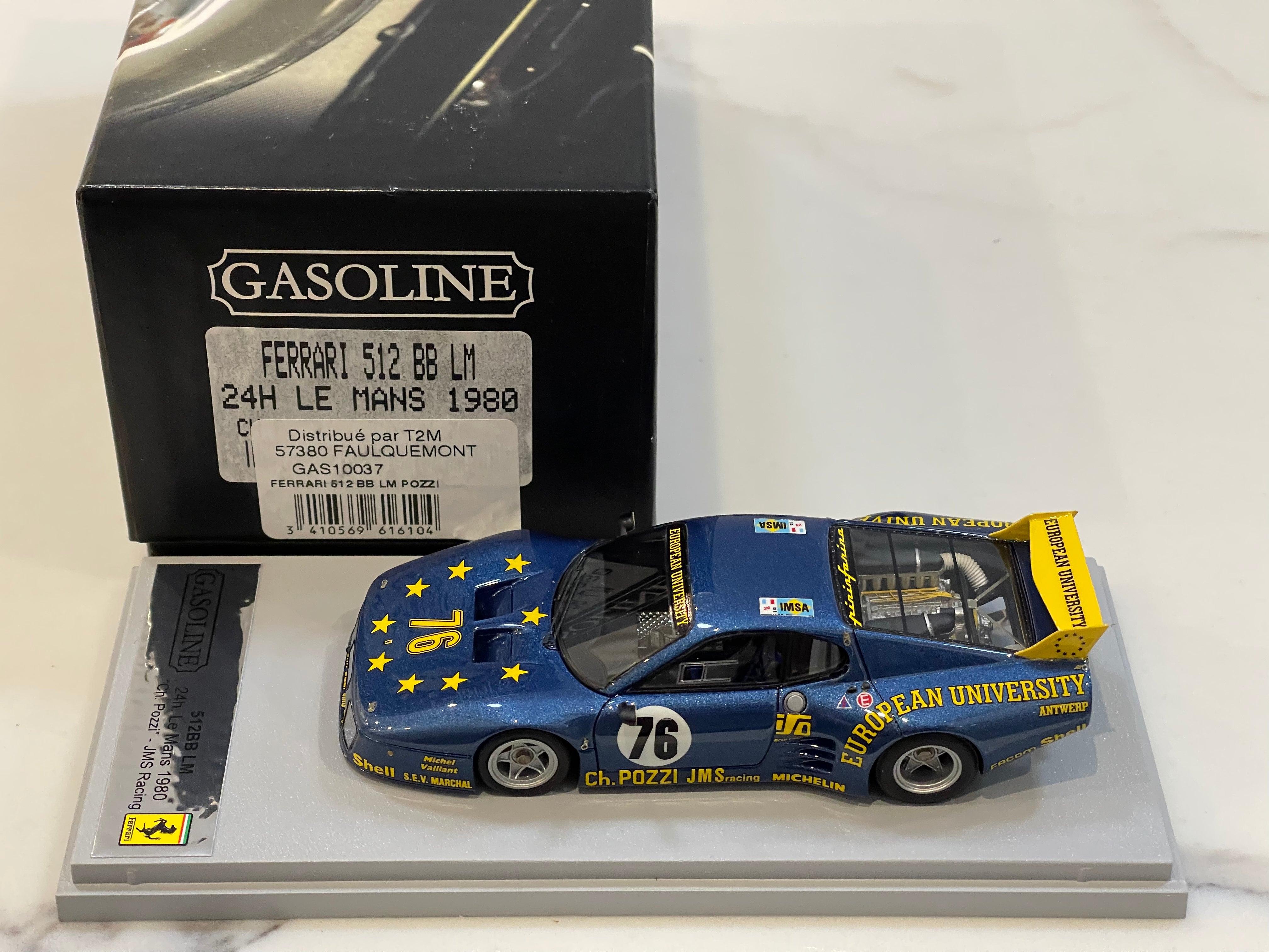 Gasoline 1/43 Ferrari 512 BBLM 24 Hours Le Mans 1980 Blue No. 76 GAS10037