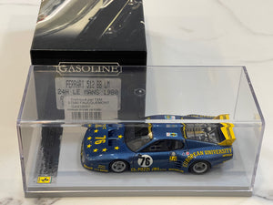 Gasoline 1/43 Ferrari 512 BBLM 24 Hours Le Mans 1980 Blue No. 76 GAS10037