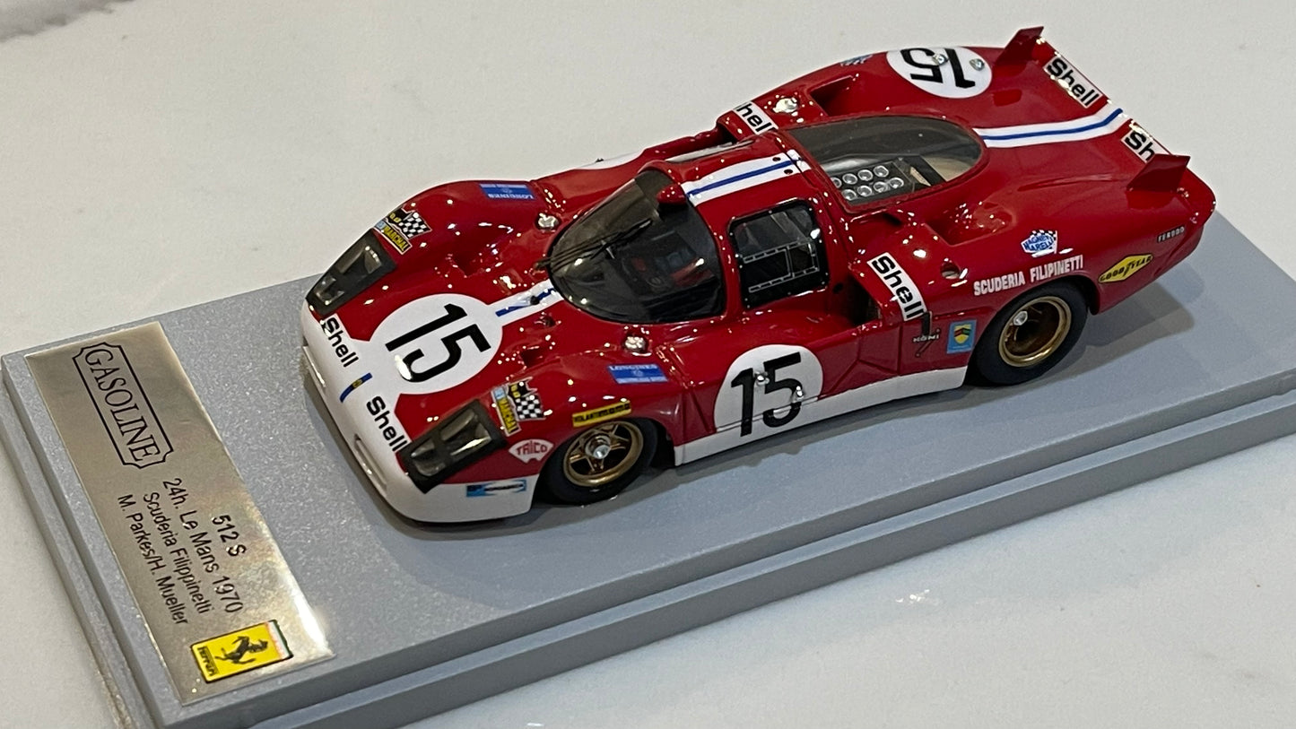 Gasoline 1/43 Ferrari 512 S 24 Hours Le Mans 1970 Red No. 15 GAS10090