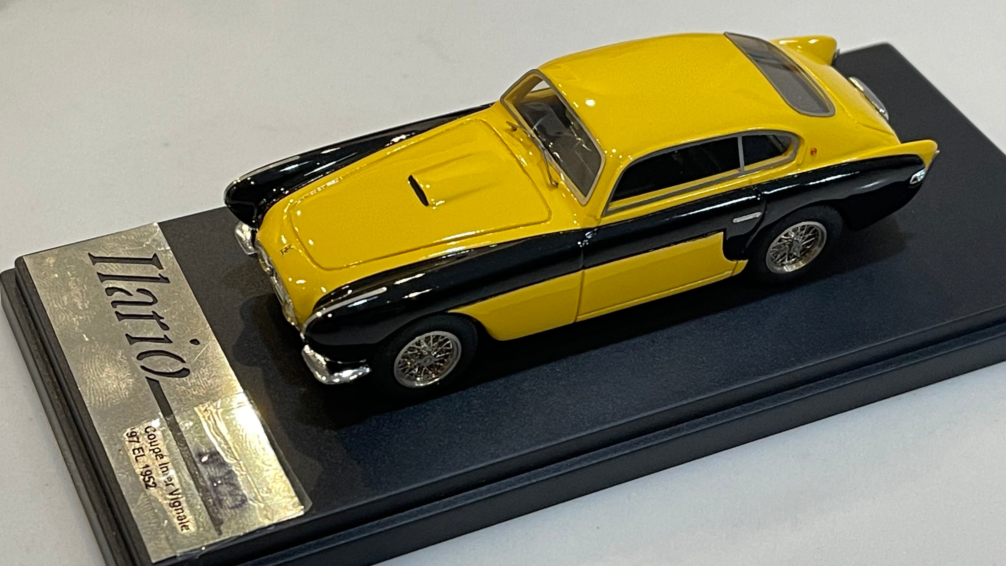 Ilario 1/43 Ferrari 212 Inter Vignale Coupe 0197EL 1952 Yellow/Black IL43014Y