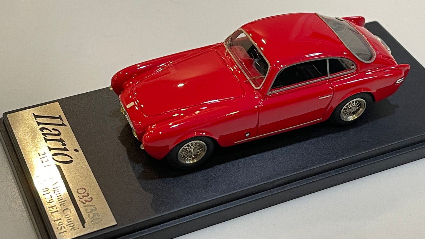 Ilario 1/43 Ferrari 212 Inter Vignale Coupe 0179EL 1951 Red IL43023R