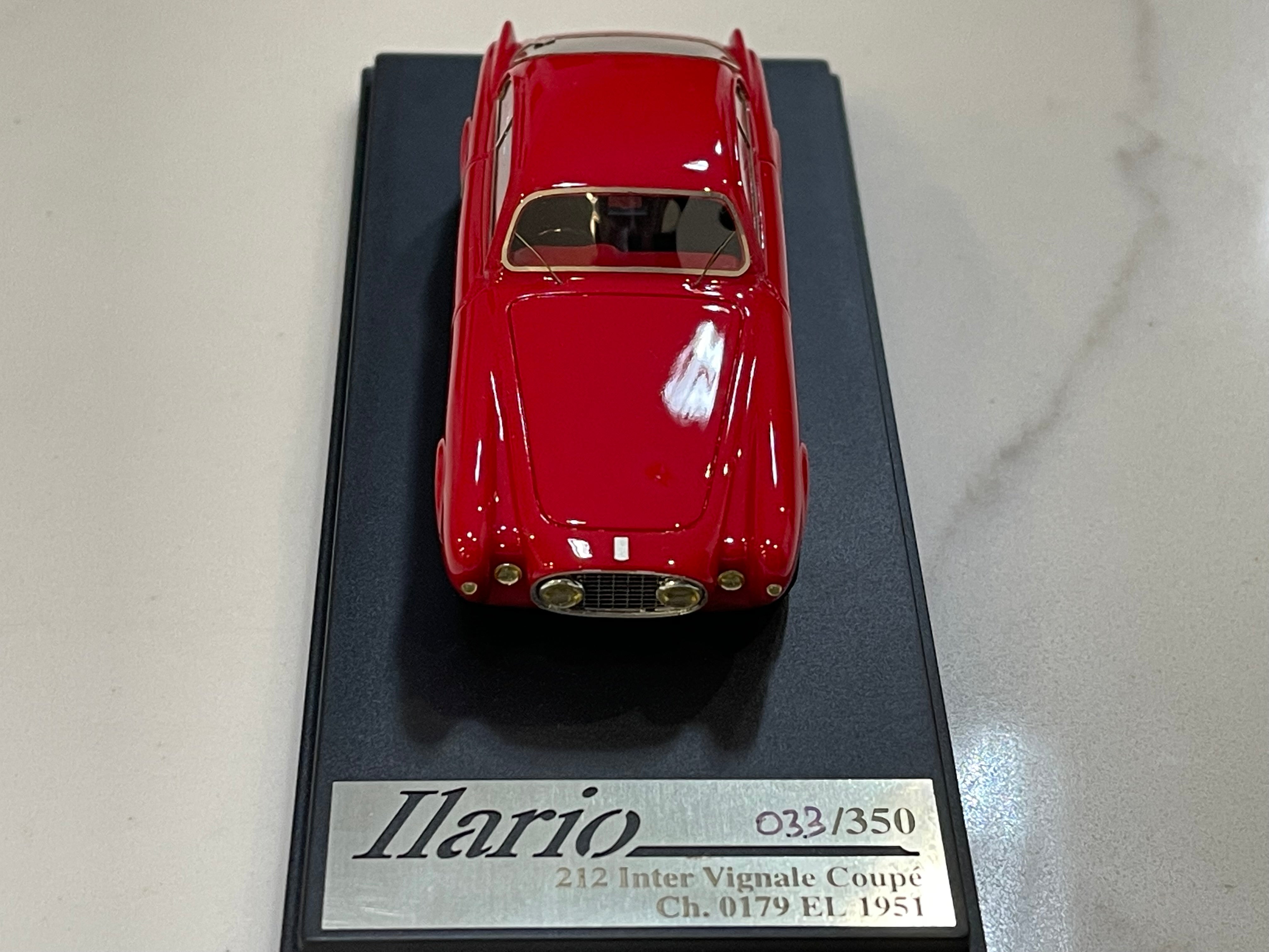 Ilario 1/43 Ferrari 212 Inter Vignale Coupe 0179EL 1951 Red IL43023R