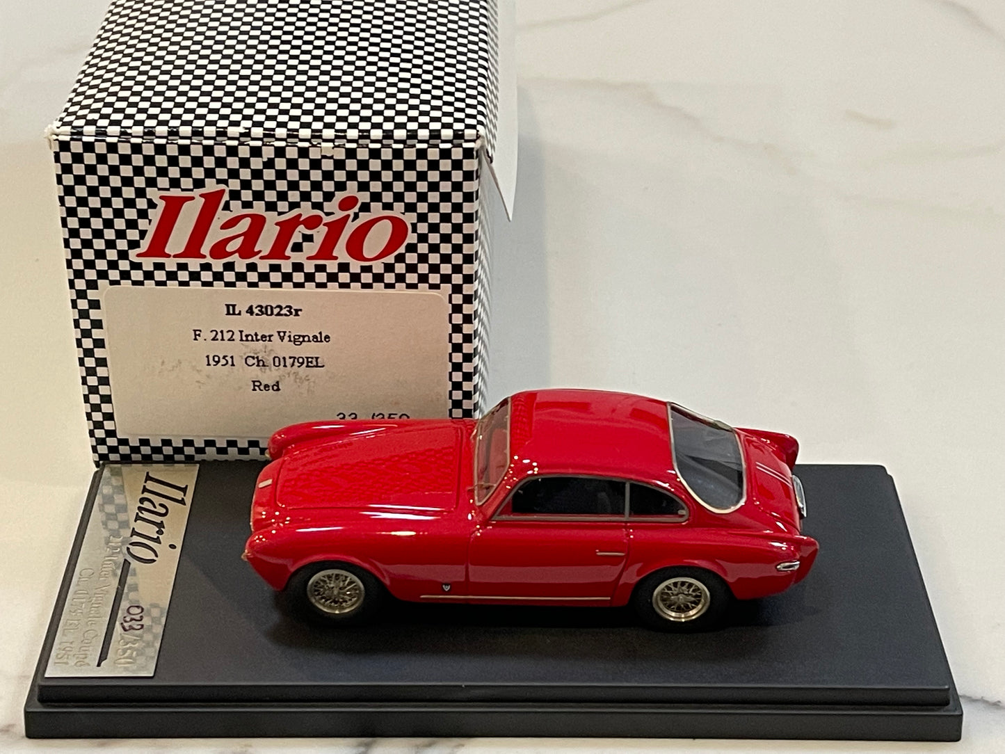 Ilario 1/43 Ferrari 212 Inter Vignale Coupe 0179EL 1951 Red IL43023R
