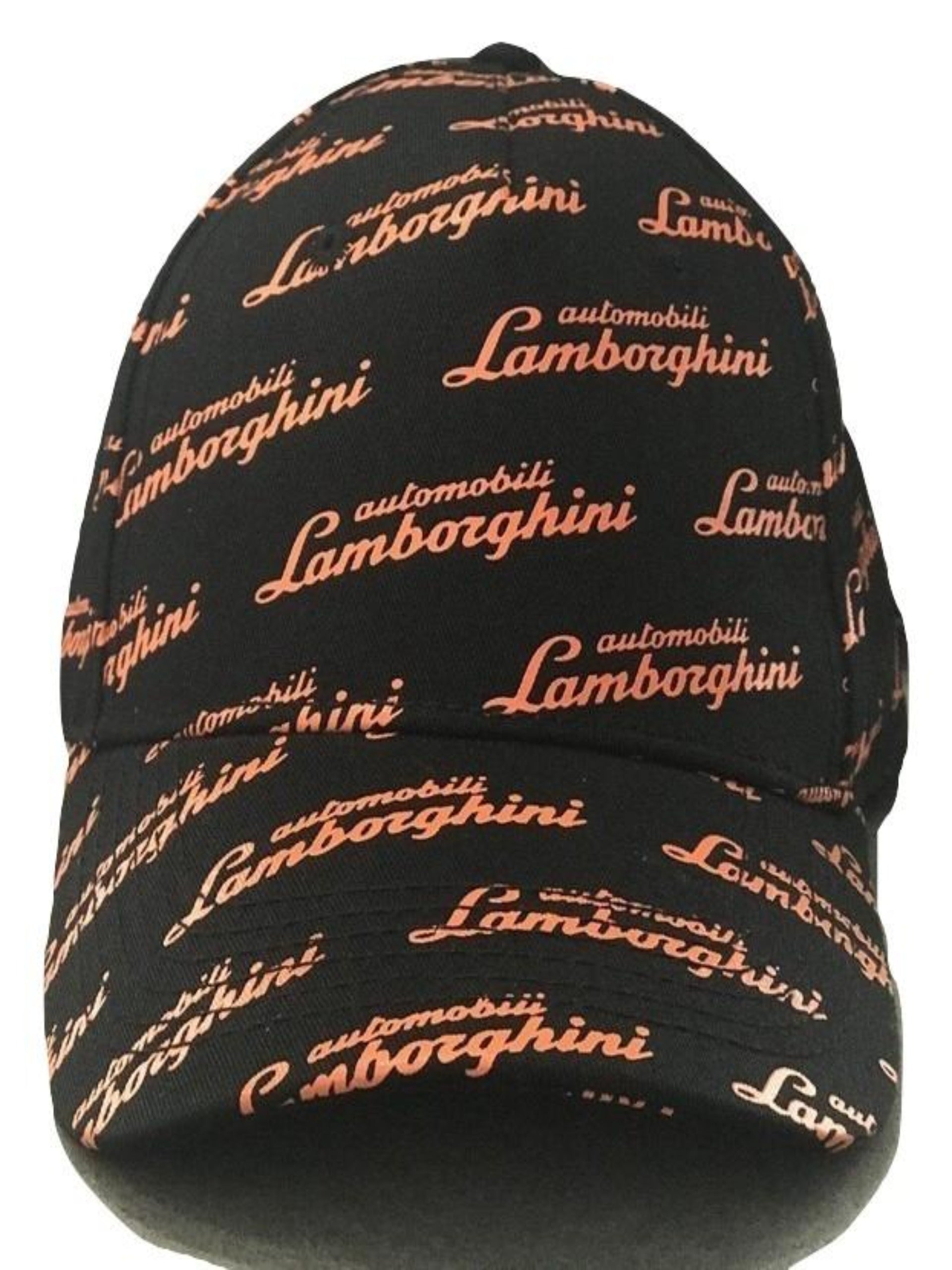 Lamborghini Allover Script Hat Black/Orange
