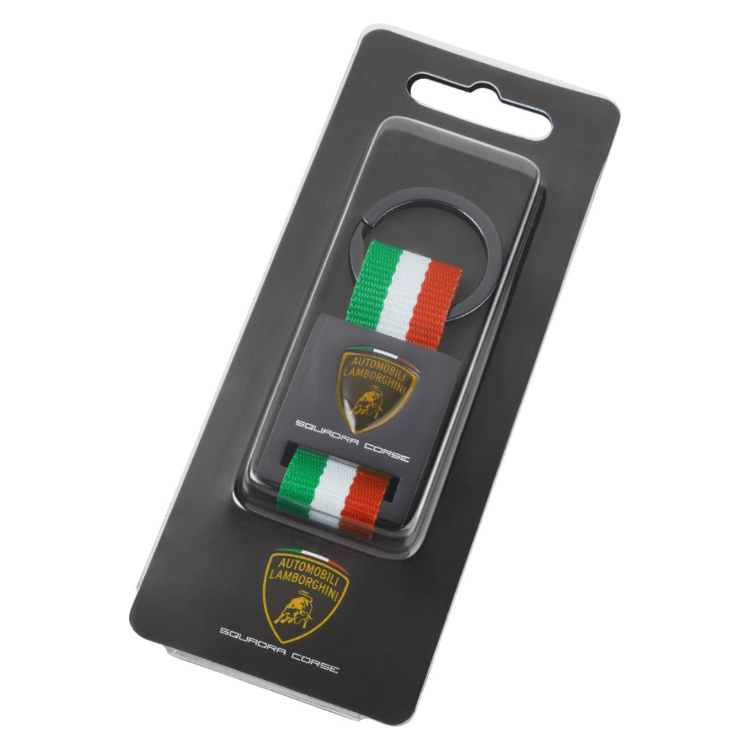 Lamborghini Squadra Corse Italian Flag Keyring