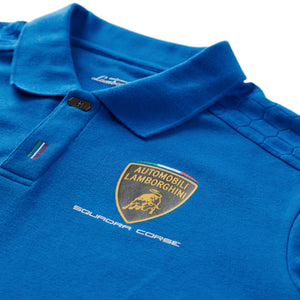 Lamborghini Squadra Corse Men\'s Travel – Blue Shirt Paddock Polo Collection