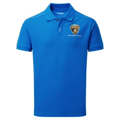 Lamborghini Squadra Corse Men's Travel Polo Shirt Blue