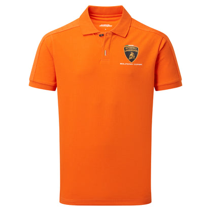 Lamborghini Squadra Corse Men's Travel Polo Shirt Orange