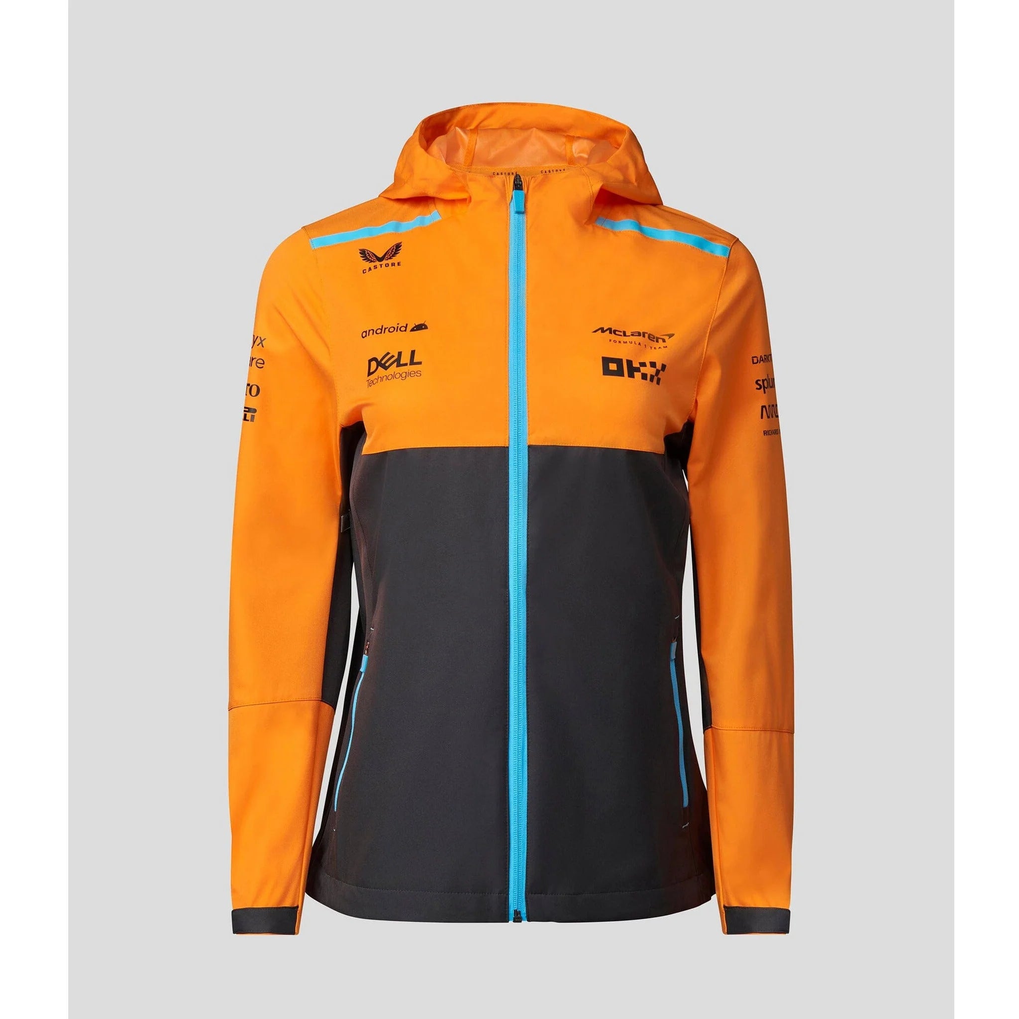 McLaren F1 Women's 2023 Team Water Resistant Jacket Orange/Dark Grey