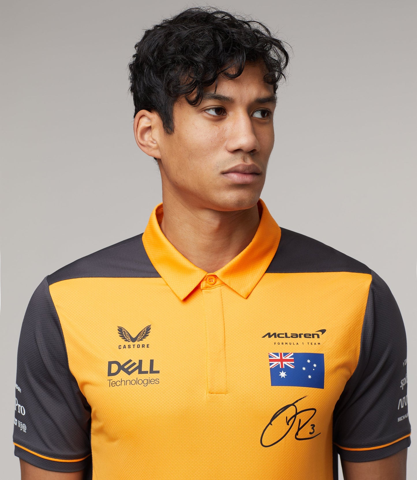 Mclaren F1 Men's Daniel Ricciardo Team Polo Shirt Orange