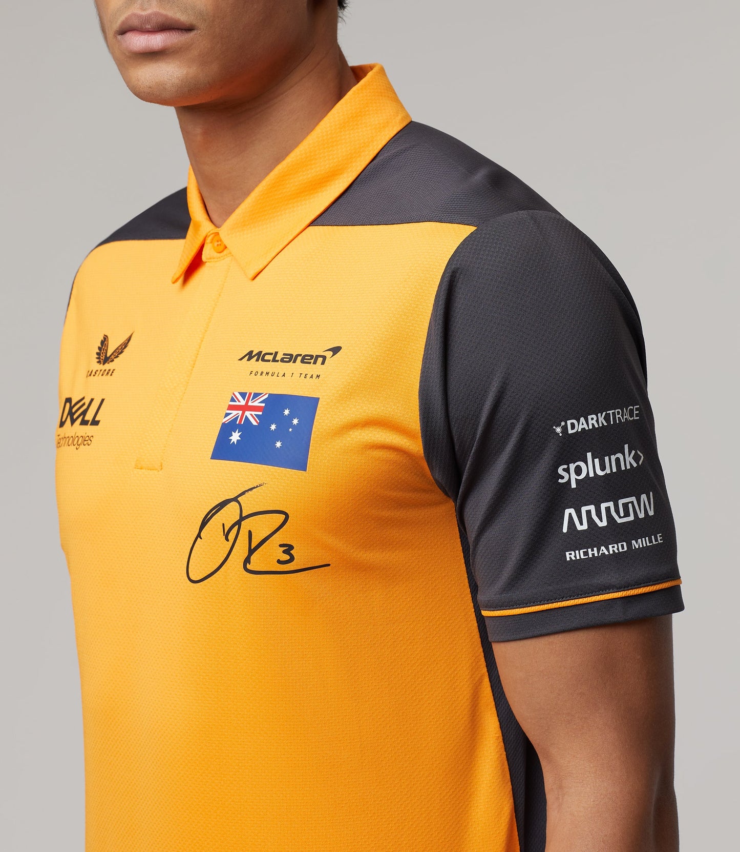 Mclaren F1 Men's Daniel Ricciardo Team Polo Shirt Orange