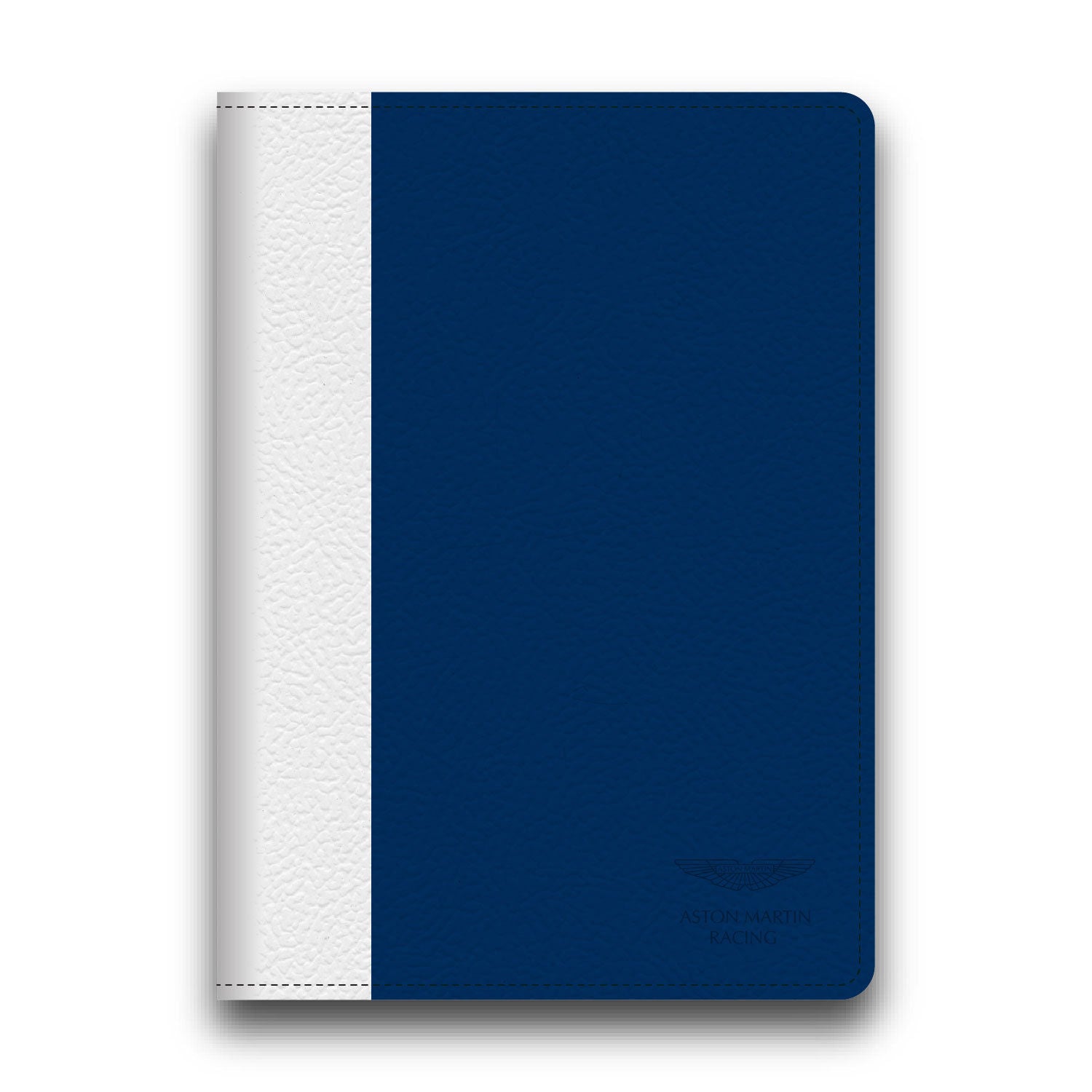 Aston Martin Racing Blue/White Leather Stripe Apple iPad Air Book Case Blue