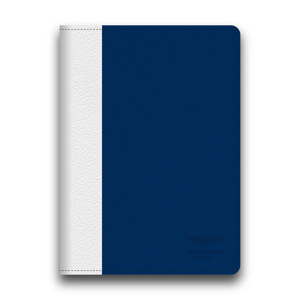 Aston Martin Racing Blue/White Leather Stripe Apple iPad Air Book