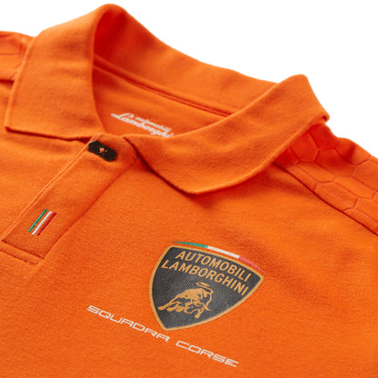 Lamborghini Squadra Corse Men's Travel Polo Shirt Orange