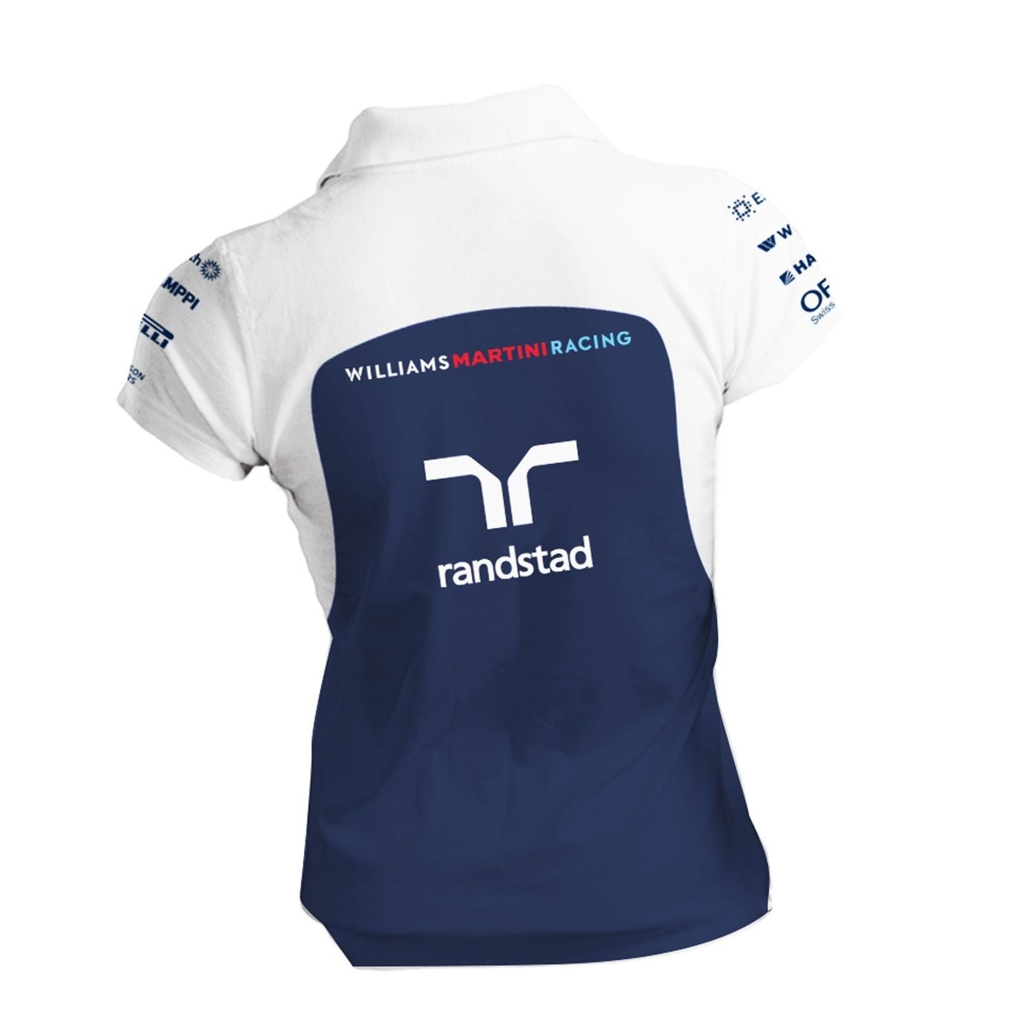 Williams Martini Racing Women's Team Zip Polo Shirt White/Navy